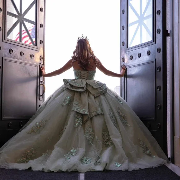 Green Quinceañera Dress - Picture 4 of 8